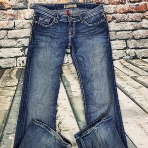 Womens  BKE  Stella Buckle Distressed Denim Jeans 28x33